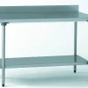 Table avec dosseret et étagère inox 140x70x90 cm Avec dosseret Avec étagère - TOURNUS Discount