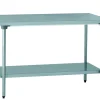 Table centrale avec étagère inox 100x70x90 cm Sans dosseret Avec étagère - TOURNUS Online