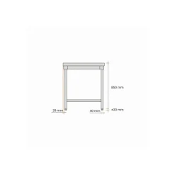Table centrale inox 160 cm x 85 cm Sans dosseret Avec étagère - PROINOX