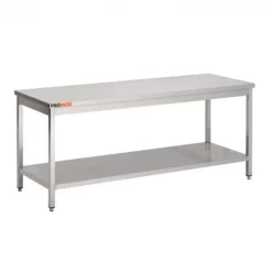 PROINOX Table centrale inox 120 cm x 85 cm Sans dosseret Avec étagère Sale