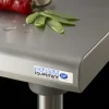 TOURNUS Table centrale inox 100x70x90 cm Sans dosseret Avec étagère Best
