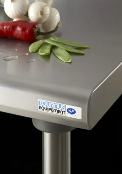 TOURNUS Table centrale inox 100x70x90 cm Sans dosseret Avec étagère Best