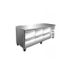 PROINOX Table centrale réfrigérée 3 blocs 2 tirroirs gris 275 L 3 grilles Hot
