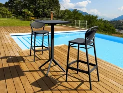 Table de bar de terrasse carré noir 108x60x60 cm Kys - FLEXMOB Best