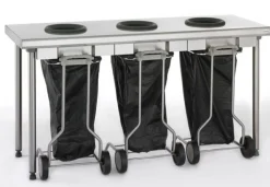 Table de pré-tri 3 trous inox 170x60x90 cm Sans dosseret Sans étagère - TOURNUS Outlet