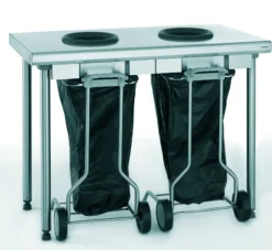 TOURNUS Table de pré-tri 2 trous inox 120x60x90 cm Sans dosseret Sans étagère
