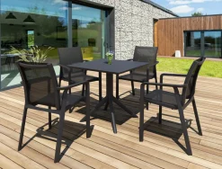 Table de terrasse carré noir 74x60x60 cm Kys - FLEXMOB Hot