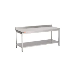 PROINOX Table inox 120 cm x 85 cm Avec dosseret Avec étagère Outlet