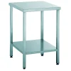 TOURNUS Table inox 60 cm x 85 cm Sans dosseret Avec étagère Best