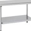 TOURNUS Table inox 140x70x90 cm Sans dosseret Sans étagère Discount