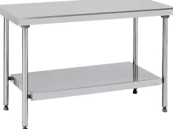 TOURNUS Table inox 140x70x90 cm Sans dosseret Sans étagère Discount