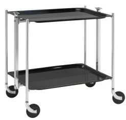 PLATEX Table roulante noir aluminium Clearance