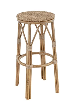 FLEXMOB Tabouret de bar de terrasse rotin noisette Ø 36 cm 76 cm Laval Hot