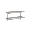 étagère murale inox 150 cm x 30 cm 2 niveaux Avec dosseret 25 kg - PROINOX Online