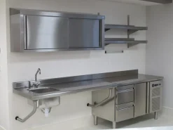 étagère murale inox 140x39x70 cm 2 niveaux Avec dosseret 100 kg - TOURNUS Best