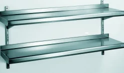 TOURNUS étagère murale inox 100x39x70 cm 2 niveaux Avec dosseret 100 kg Online