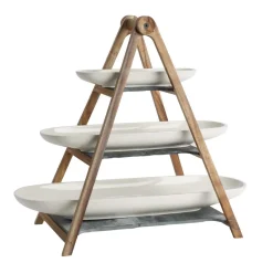 VILLEROY & BOCH étagère pour assiette ovale ivoire bois 41 cm Artesano Hot
