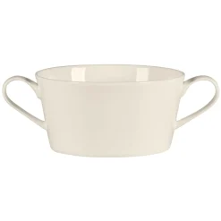 Tasse à bouillon avec 2 anses rond blanc porcelaine bone china 36,9 cl Ø 11,8 cm Fedra - RAK Hot