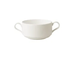 Tasse à bouillon rond crème porcelaine vitrifiée Banquet - RAK Clearance