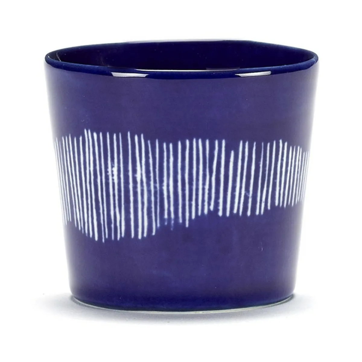 Tasse à café rond lapis lazuli swirl - stripes blancs grès émaillé 25 cl Ø 7,5 cm Feast By Ottolenghi - SERAX