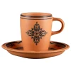 Tasse à café rond Tero Décor Ostia porcelaine 20 cl Ø 7 cm Earth - RAK Outlet