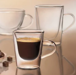 Tasse à café rond transparent verre borosilicate 12 cl Ø 7 cm Thermic Glass - LUIGI BORMIOLI Outlet