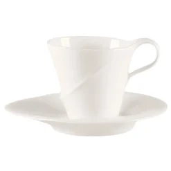 Tasse à café / thé rond blanc porcelaine bone china 15 cl Ø 7,5 cm Pose - RAK New