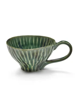 Tasse à cappuccino rond vert grès émaillé 14 cm Ø 14 cm Verde Lanza - SERAX Hot