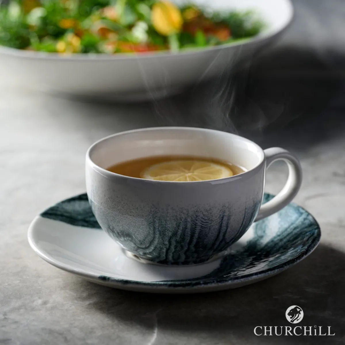 CHURCHILL Tasse à cappuccino / thé rond Black porcelaine vitrifiée 22 cl Ø 9,5 cm Tide New
