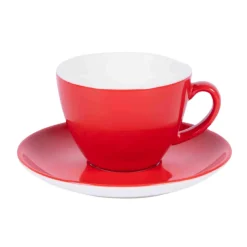 Tasse à cappuccino / thé rond rouge porcelaine 20 cl Ø 9 cm Emotions - PRO.MUNDI New