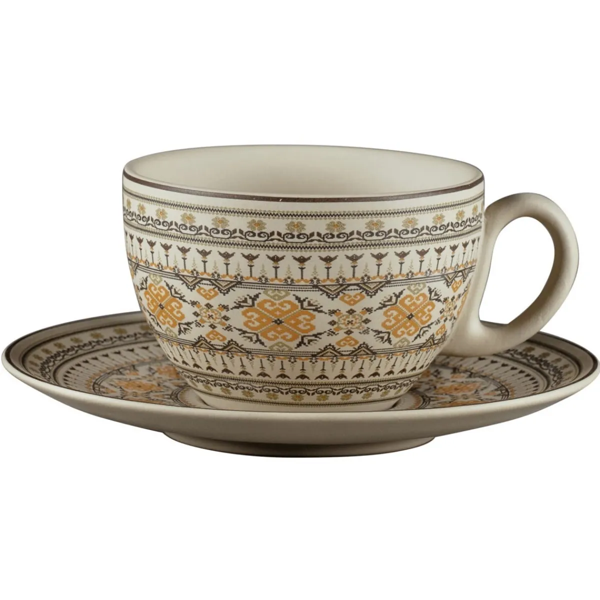 Tasse déjeuner boule rond Argila Décor Genoa porcelaine 28 cl Ø 10,5 cm Earth - RAK Best