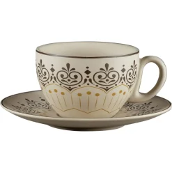 RAK Tasse déjeuner boule rond Argila Décor Cartagena porcelaine 28 cl Ø 10,5 cm Earth Hot