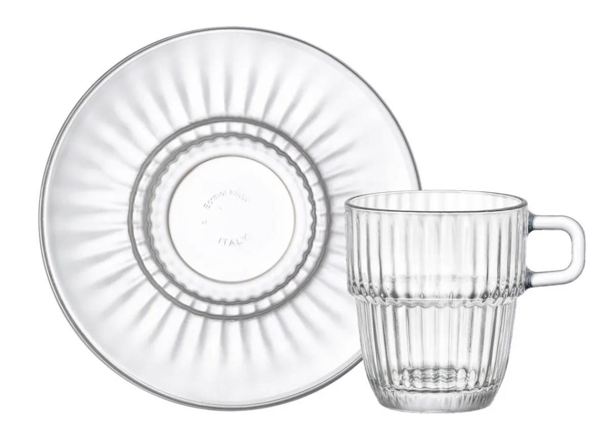 BORMIOLI ROCCO Tasse double expresso transparent verre trempé 18,5 cl Ø 7,1 cm Barshine Outlet