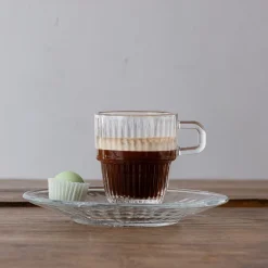 BORMIOLI ROCCO Tasse double expresso transparent verre trempé 18,5 cl Ø 7,1 cm Barshine Outlet