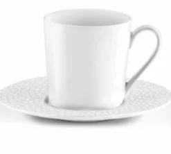 MEDARD DE NOBLAT Tasse et sous-tasse à café rond blanc porcelaine 12 cl Ø 12 cm Baghera Outlet