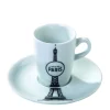 PILLIVUYT Tasse et sous tasse à expresso rond blanc porcelaine 8 cl Ville De Paris