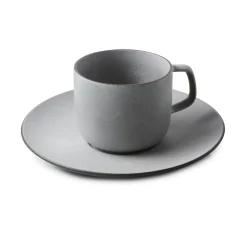 REVOL Tasse et sous tasse à expresso rond poivre porcelaine culinaire 8 cl Ø 13 cm Equinoxe Sale