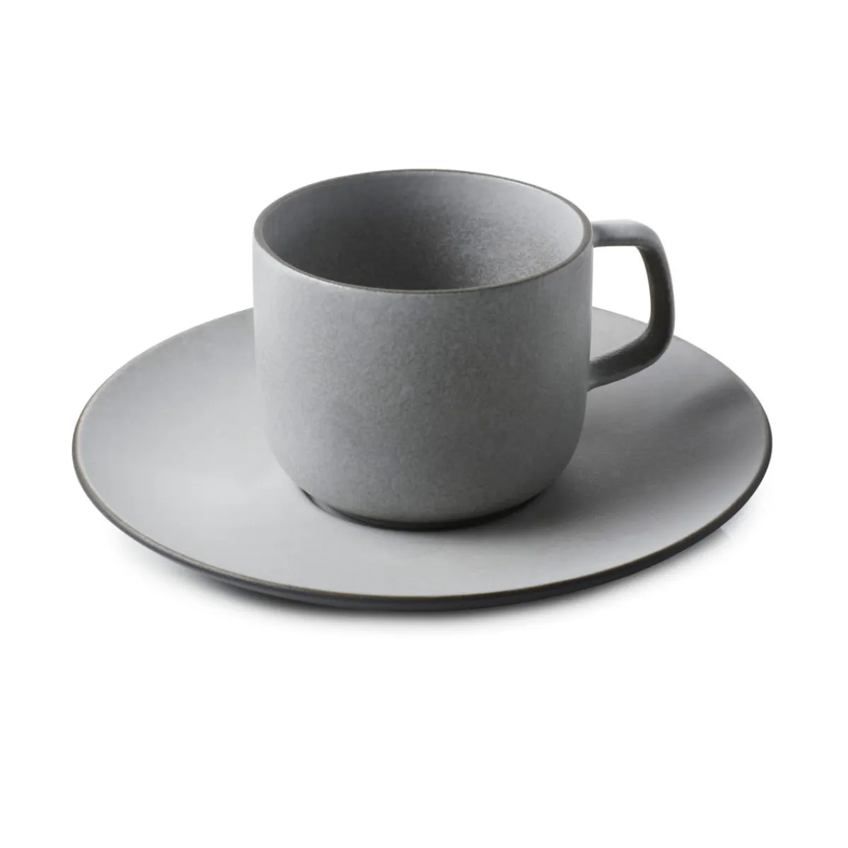 REVOL Tasse et sous tasse à expresso rond poivre porcelaine culinaire 8 cl Ø 13 cm Equinoxe Sale
