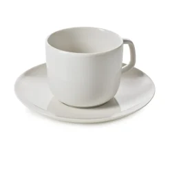 REVOL Tasse et sous tasse à thé rond Blanc albâtre porcelaine culinaire 20 cl Ø 16 cm Madeleine Sale