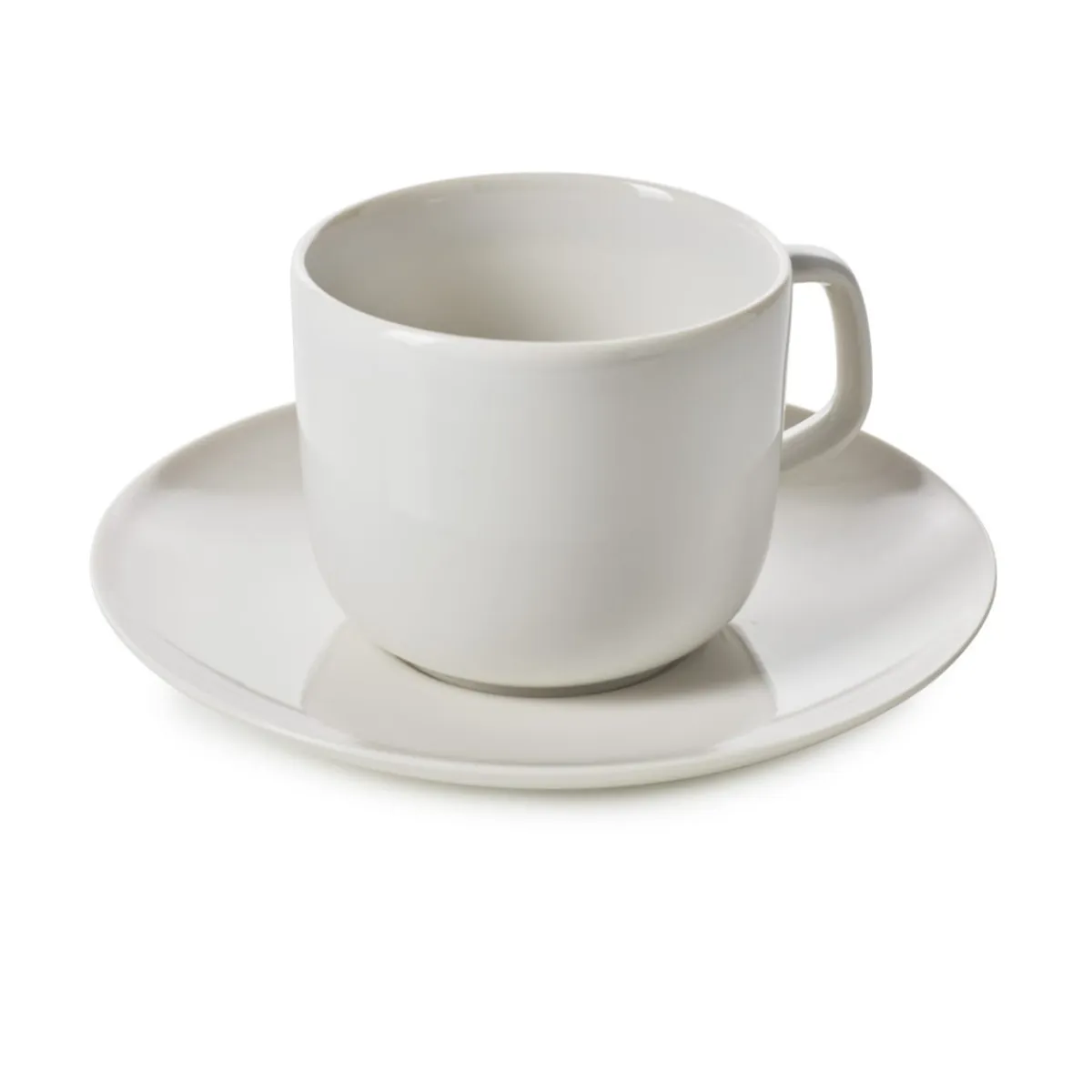 REVOL Tasse et sous tasse à thé rond Blanc albâtre porcelaine culinaire 20 cl Ø 16 cm Madeleine Sale