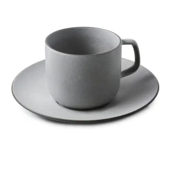 REVOL Tasse et sous tasse à thé rond poivre porcelaine culinaire 20 cl Ø 16 cm Equinoxe Clearance
