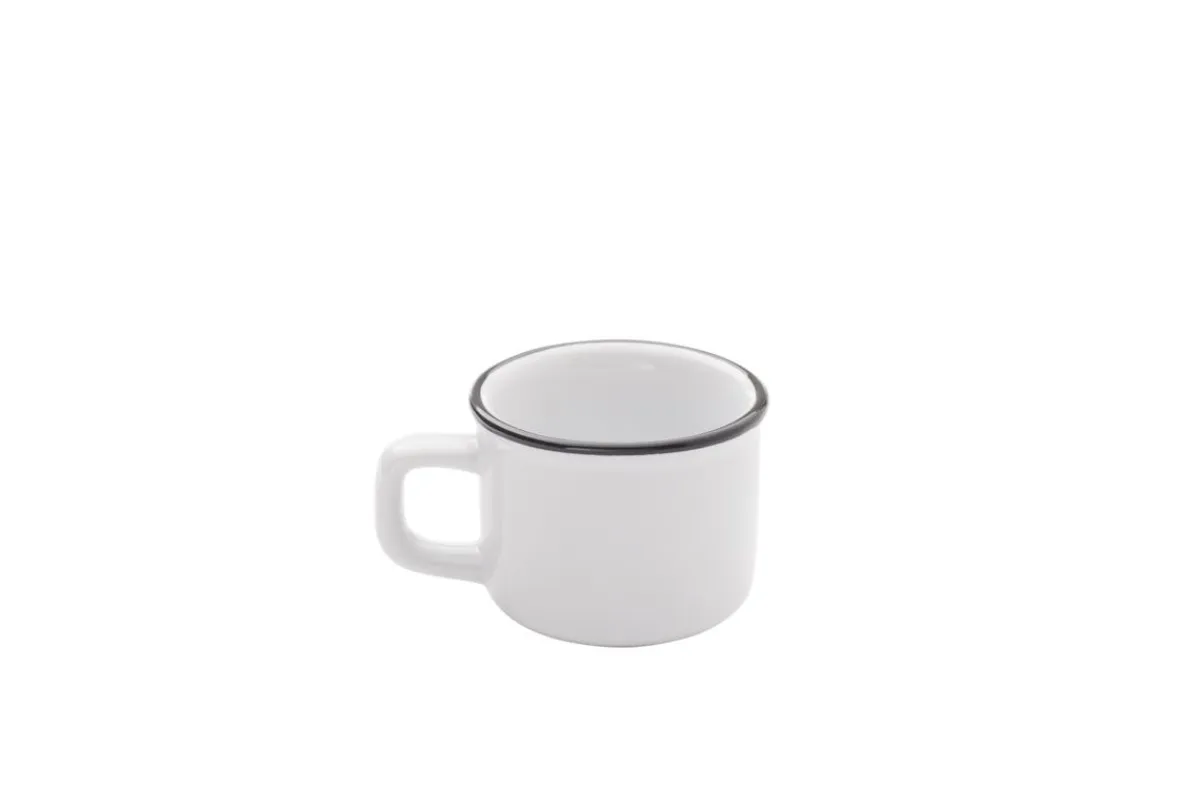 PRO.MUNDI Tasse à expresso rond blanc grès émaillé 6 cl Ø 5,5 cm Bistrot Sale