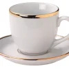 Aucune Tasse à expresso rond blanc porcelaine 10 cl Roma Filet Or New