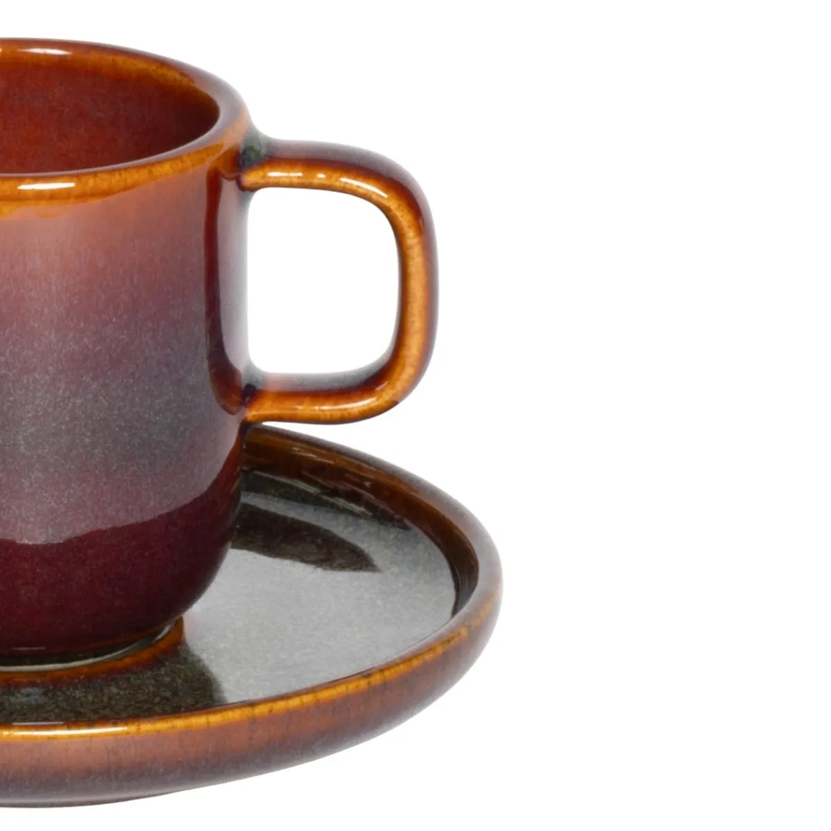 Tasse expresso rond Marron Bleu grès émaillé 9 cl Ø 5,5 cm Amber - ACCOLADE Clearance
