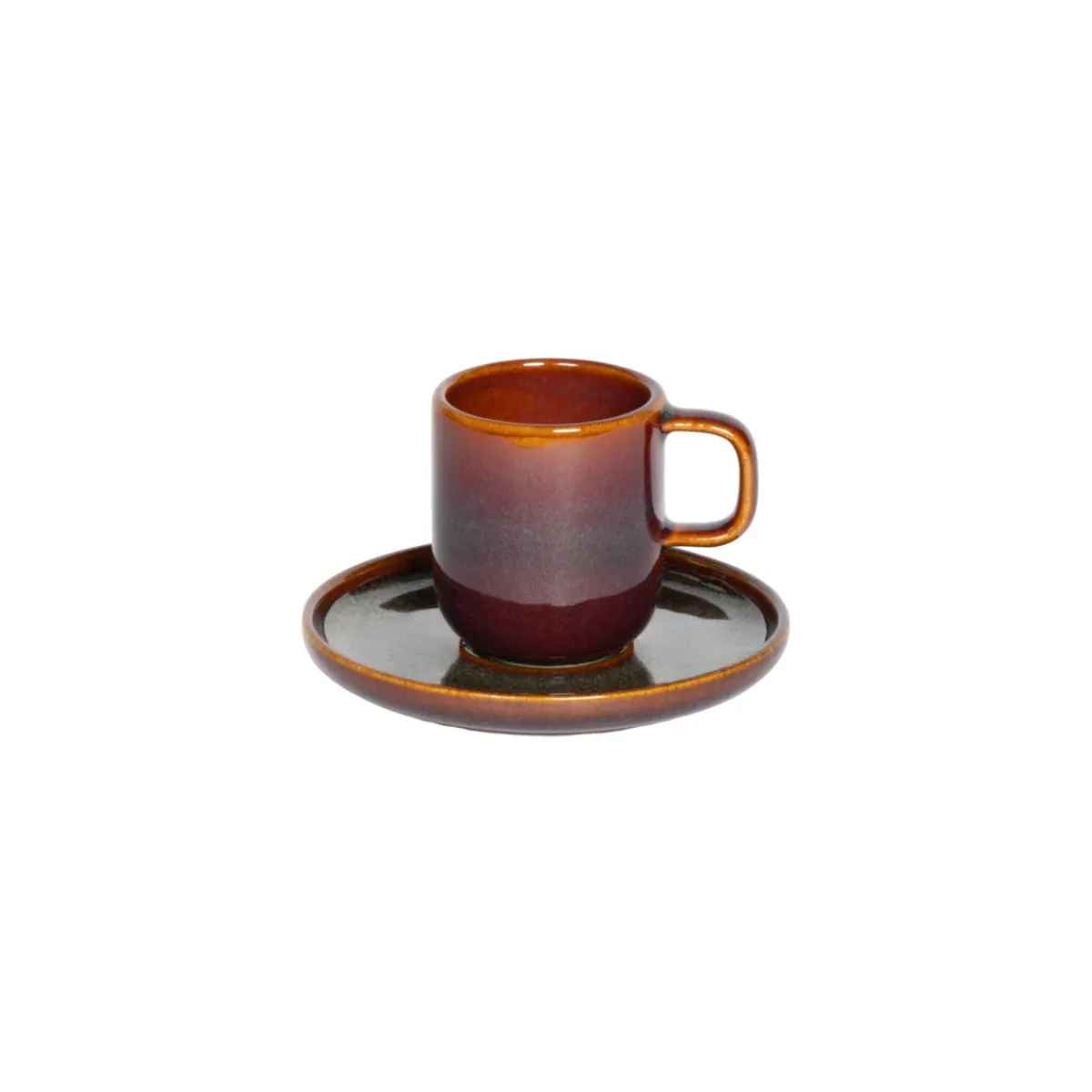 Tasse expresso rond Marron Bleu grès émaillé 9 cl Ø 5,5 cm Amber - ACCOLADE Clearance