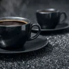 Tasse à expresso rond noir porcelaine vitrifiée 8 cl Ø 6,5 cm Karbon - RAK Discount