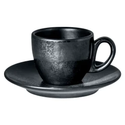 Tasse à expresso rond noir porcelaine vitrifiée 8 cl Ø 6,5 cm Karbon - RAK Discount