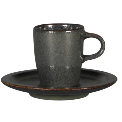 Tasse à expresso rond noir porcelaine vitrifiée 9 cl Ø 5,8 cm stone Ease - RAK Best