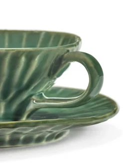 Tasse à expresso rond vert grès émaillé 10,7 cm Ø 10,7 cm Verde Lanza - SERAX Best