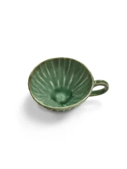 Tasse à expresso rond vert grès émaillé 10,7 cm Ø 10,7 cm Verde Lanza - SERAX Best